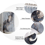 Grey Marble Texture in Phnom Penh Waterproof Durable Shower Curtain - LeobonZone