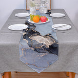 Grey Marble Texture in Phnom Penh Table Runner Place Mats Sharp Angle - LeobonZone