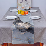 Grey Marble Texture in Phnom Penh Table Runner Place Mats - LeobonZone