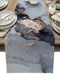 Grey Marble Texture in Phnom Penh Table Runner Place Mats - LeobonZone