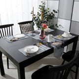 Grey Marble Texture in Phnom Penh Table Flag And Table Mat Suit Sharp angle - LeobonZone