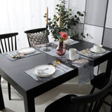 Grey Marble Texture in Phnom Penh Table Flag And Table Mat Suit - LeobonZone