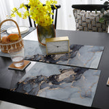 Grey Marble Texture in Phnom Penh Table Flag And Table Mat Suit - LeobonZone