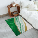 Green Watercolor Gradient Marble Texture Leather Doormat - LeobonZone