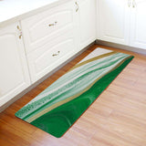 Green Watercolor Gradient Marble Texture Leather Doormat - LeobonZone