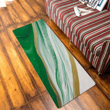 Green Watercolor Gradient Marble Texture Leather Doormat - LeobonZone