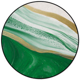 Green Watercolor Gradient Marble Texture Circular Felt Rugs - LeobonZone