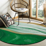 Green Watercolor Gradient Marble Texture Circular Felt Rugs - LeobonZone