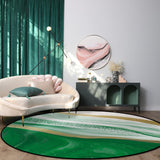 Green Watercolor Gradient Marble Texture Circular Felt Rugs - LeobonZone