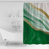 Green Watercolor Gradient Marble Texture Waterproof Durable Shower Curtain