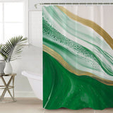 Green Watercolor Gradient Marble Texture Waterproof Durable Shower Curtain - LeobonZone