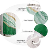 Green Watercolor Gradient Marble Texture Waterproof Durable Shower Curtain - LeobonZone