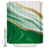 Green Watercolor Gradient Marble Texture Waterproof Durable Shower Curtain - LeobonZone