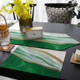 Green Watercolor Gradient Marble Texture Table Flag And Table Mat Suit Sharp angle - LeobonZone