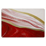 Red Watercolor Gradient Marble Texture Leather Doormat - LeobonZone