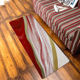 Red Watercolor Gradient Marble Texture Leather Doormat - LeobonZone