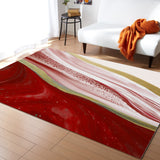 Red Watercolor Gradient Marble Texture Right Angle Felt Rugs - LeobonZone
