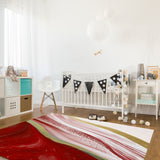 Red Watercolor Gradient Marble Texture Right Angle Felt Rugs - LeobonZone
