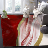 Red Watercolor Gradient Marble Texture Right Angle Felt Rugs - LeobonZone