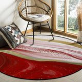 Red Watercolor Gradient Marble Texture Circular Felt Rugs - LeobonZone
