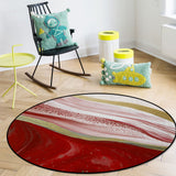 Red Watercolor Gradient Marble Texture Circular Felt Rugs - LeobonZone