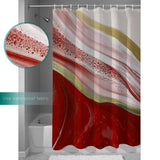 Red Watercolor Gradient Marble Texture Waterproof Durable Shower Curtain - LeobonZone