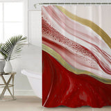 Red Watercolor Gradient Marble Texture Waterproof Durable Shower Curtain - LeobonZone