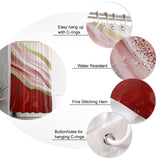 Red Watercolor Gradient Marble Texture Waterproof Durable Shower Curtain - LeobonZone