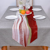 Red Watercolor Gradient Marble Texture Table Runner Place Mats Sharp Angle - LeobonZone
