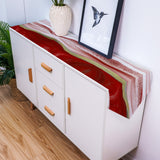 Red Watercolor Gradient Marble Texture Table Runner Place Mats Sharp Angle - LeobonZone