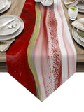 Red Watercolor Gradient Marble Texture Table Runner Place Mats Sharp Angle