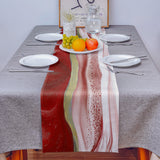 Red Watercolor Gradient Marble Texture Table Runner Place Mats - LeobonZone