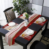 Red Watercolor Gradient Marble Texture Table Flag And Table Mat Suit Sharp angle - LeobonZone