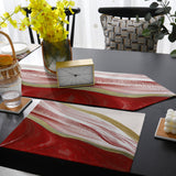 Red Watercolor Gradient Marble Texture Table Flag And Table Mat Suit Sharp angle - LeobonZone