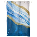 Deep Blue Watercolor Gradient Marble Texture window curtains - LeobonZone