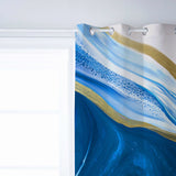 Deep Blue Watercolor Gradient Marble Texture window curtains - LeobonZone