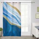 Deep Blue Watercolor Gradient Marble Texture window curtains - LeobonZone