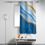 Deep Blue Watercolor Gradient Marble Texture window curtains - LeobonZone