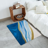 Deep Blue Watercolor Gradient Marble Texture Leather Doormat - LeobonZone