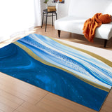 Deep Blue Watercolor Gradient Marble Texture Right Angle Felt Rugs