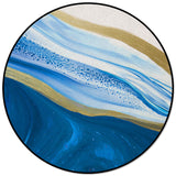Deep Blue Watercolor Gradient Marble Texture Circular Felt Rugs - LeobonZone