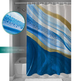 Deep Blue Watercolor Gradient Marble Texture Waterproof Durable Shower Curtain - LeobonZone