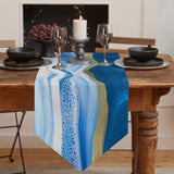 Deep Blue Watercolor Gradient Marble Texture Table Runner Place Mats Sharp Angle - LeobonZone