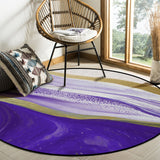 Purple Watercolor Gradient Marble Texture Circular Felt Rugs - LeobonZone