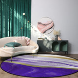 Purple Watercolor Gradient Marble Texture Circular Felt Rugs - LeobonZone