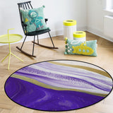 Purple Watercolor Gradient Marble Texture Circular Felt Rugs - LeobonZone
