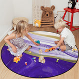Purple Watercolor Gradient Marble Texture Circular Sponge Rugs