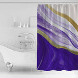Purple Watercolor Gradient Marble Texture Waterproof Durable Shower Curtain