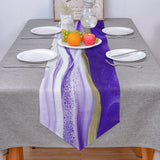 Purple Watercolor Gradient Marble Texture Table Runner Place Mats Sharp Angle - LeobonZone