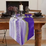 Purple Watercolor Gradient Marble Texture Table Runner Place Mats Sharp Angle - LeobonZone